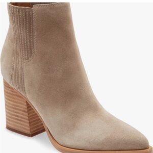 Marc Fisher Taupe Suede Ankle Booties Oshay